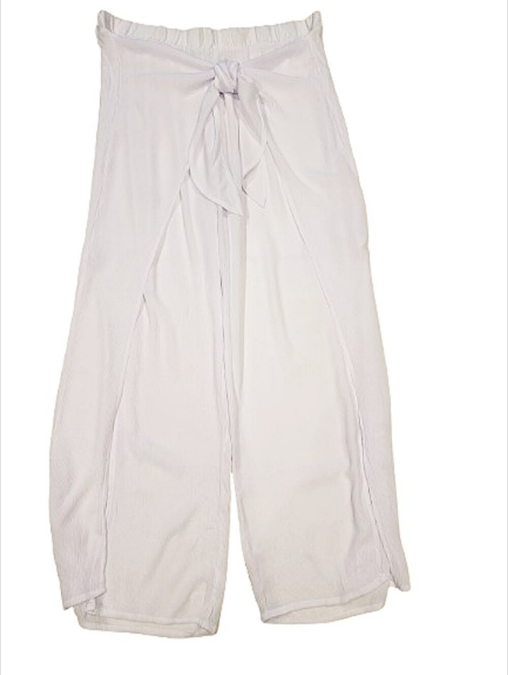 Serra White Tie-Waist Wide Leg Swim Harem Coverup Gauze Pants XL - Picture 3 of 11